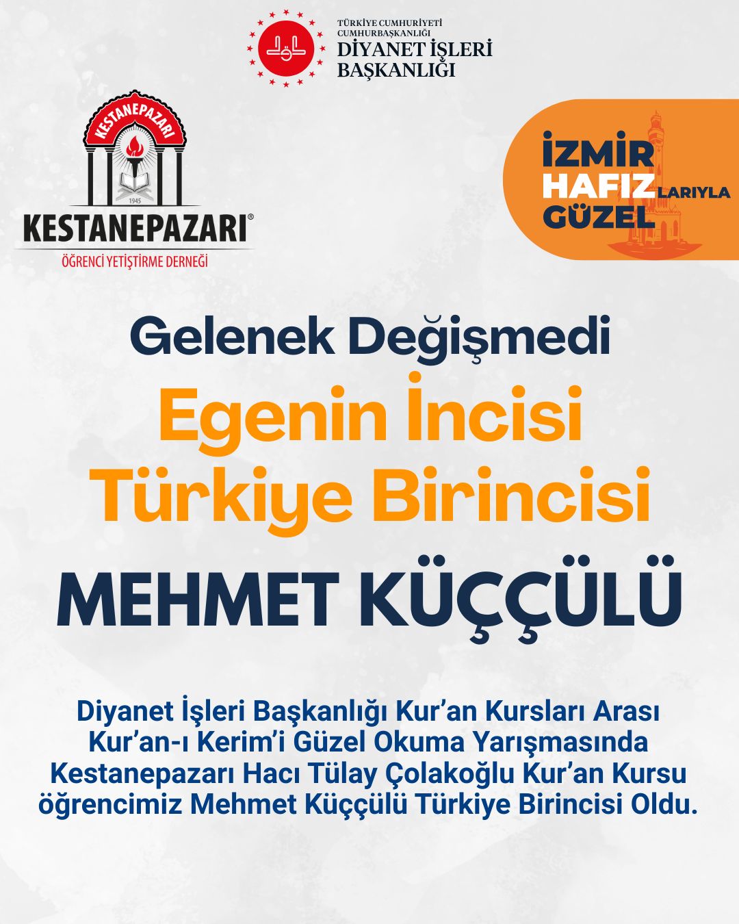 Egenin İncisi Türkiye Birincisi
